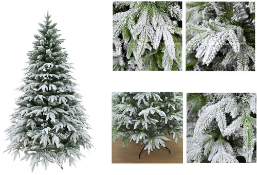 Snow flocked christmas tree - christmas,